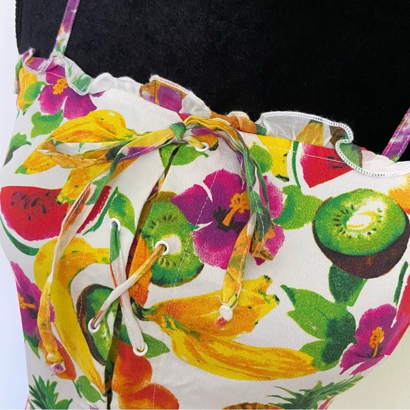 DOLCE & GABBANA Top Summer Flower Fruit Print Multi Size Junior 14 - Picture 3 of 16